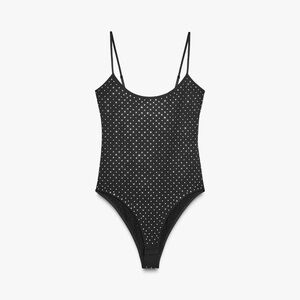 Zara Black Sparkly Bodysuit size M